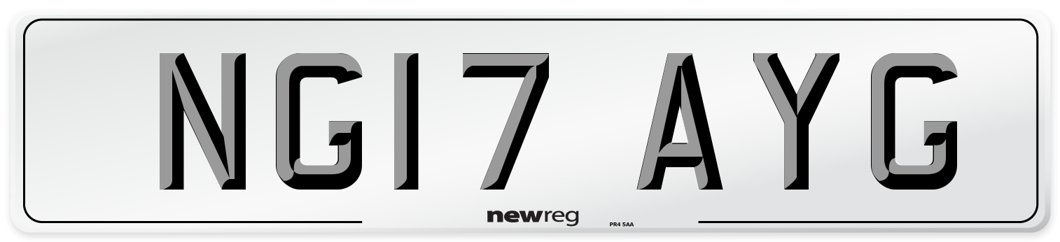 NG17 AYG Number Plate from New Reg